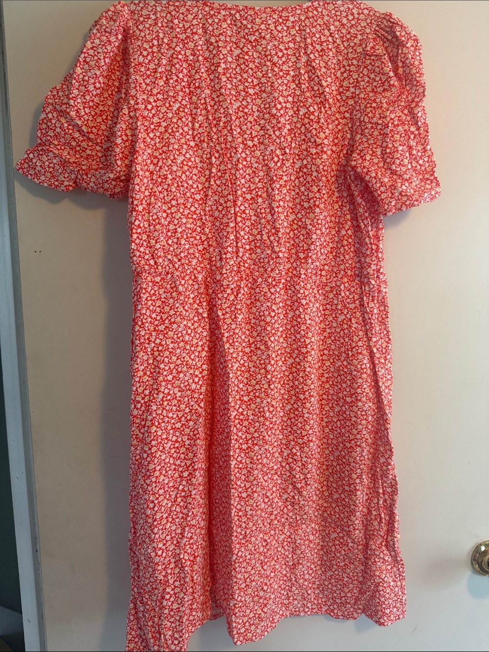 Old Navy Women’s Orange & White Floral Button Front Dress Sz Large Tall - Picture 6 of 6